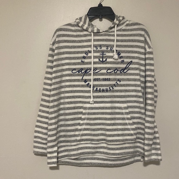 Ocean Drive Tops - Ocean Drive Cape Cod MA Endless Summer Nautical Hoodie Sweatshirt - Size M